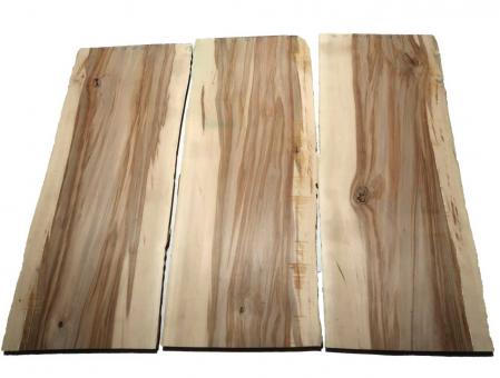 3x Satin Nussbaum Holz Amberbaum Brett 91x35-38cm x 24mm 