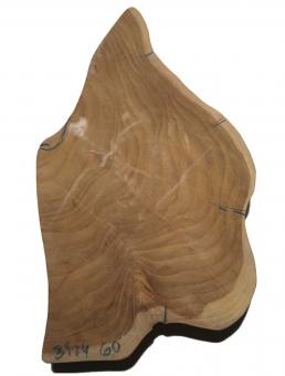 Teak wilde Baumscheibe Teakholz Massivholz 39x24cm x 60mm 