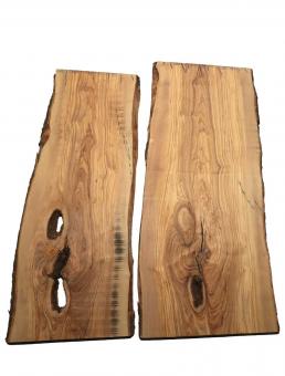 2x Olivenholz Brett Olivenbaum Holz 100x35-41cm x 22-23mm 