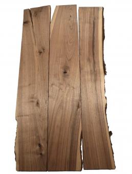 3x Nussbaumholz Walnussholz Brett 91x12-17cm x 24mm E5 