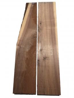 2x Nussbaumholz Walnussholz Epoxid Holz 70x8-14,7cm x 49mm 