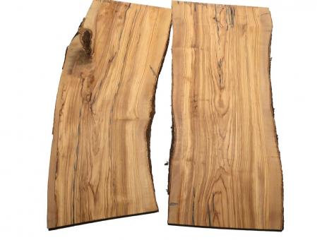 2x Olivenholz Brett Olivenbaum Holz 91x36-42cm x 22mm 