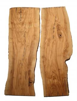 2x Olivenholz Brett Olivenbaum Baumscheibe 93x23-36cm x 24mm 