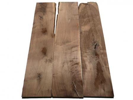 3x Nussbaumholz Walnussholz Brett 102x20-24cm x 24mm W9 