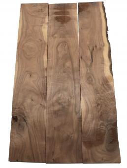 3x Nussbaumholz Walnussholz Brett 92x16-18cm x 24mm W8 