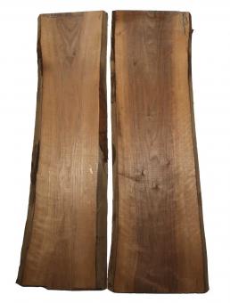 2x Nussbaumholz Walnussholz Bohle 104x27-33cm x 23mm 