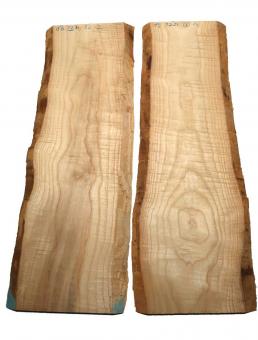 2x Eschenholz Brett Esche Holz Bohle 86x27-31cm x 22mm 