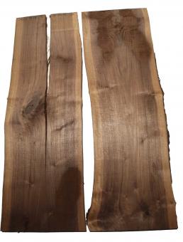2x Nussbaumholz Walnussholz Bohle 101x14-34cm x 19-23mm 