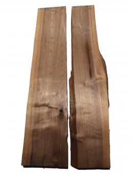 2x Nussbaumholz Walnussholz Nussholz 99x15-22cm x 44-47mm 