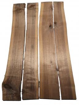 4x  Nussbaumholz Walnussholz Bohle 120x13-19cm x 22-23mm 