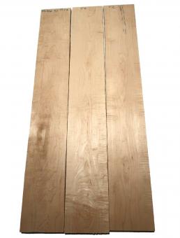 3x Ahornholz Riegel Ahorn Maple Holz 102x15,5cm x 23mm C2 Curly 