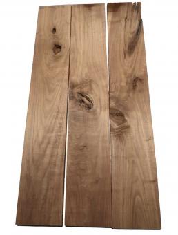 3x Nussbaumholz Walnussholz Brett 102x17cm x 24mm V5 