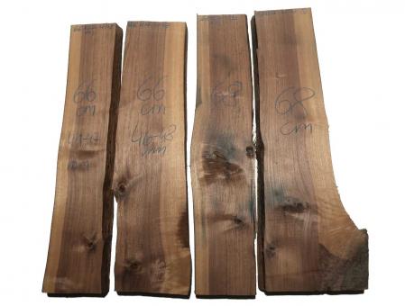 2x Nussbaumholz Walnussholz Nussholz 66x12-17cm x 41-48mm 