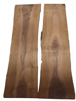 2x Nussbaumholz Walnussholz Bohle 105x25-33cm x 22-23mm 