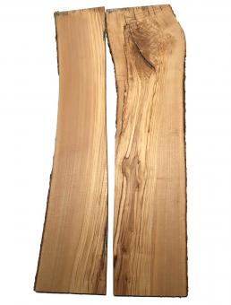 2x Olivenholz Brett Olivenbaum 96x16-27cm x 27mm 