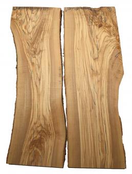 2x Olivenholz Brett Olivenbaum Epoxid Holz 68x18-24cm x 27mm 