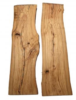 2x Olivenholz Brett Olivenbaum Epoxid Holz 80x19-24cm x 27mm 
