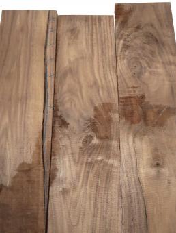 3x Nussbaumholz Walnussholz Brett 92x13-17cm x 22-24mm T2 