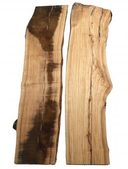 2x Olivenholz Brett Olivenbaum Holz 66x14-19cm x 24-25mm 