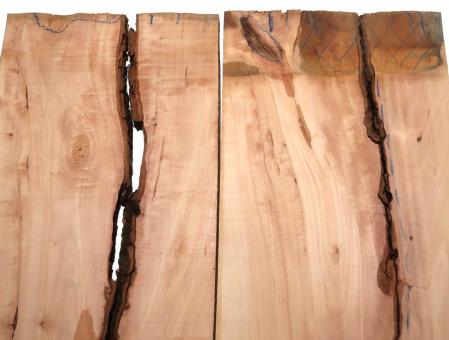 2x Birnbaum Epoxid Holz Birnenholz 63x28-29cm x 23-25mm 