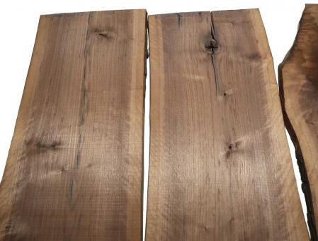 3x Nussbaumholz Walnussholz Bretter 90x24-45cm x 23mm 