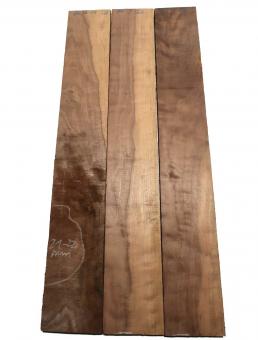 3x Nussbaum Riegel Holz Tonholz curly 82x12cm x 24mm 
