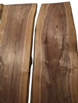 3x Nussbaumholz Walnussholz Bretter 104x31-44cm x 22-23mm 
