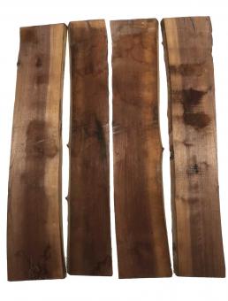 4x Nussbaumholz Walnussholz Brett 85x13,5-18cm x 22-23mm 
