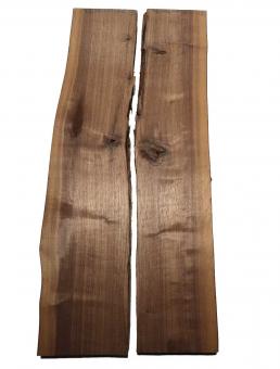 2x Nussbaumholz Walnussholz Nussholz 92x18-21cm x 40-43mm 