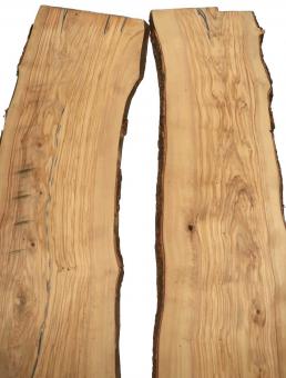 2x Olivenholz Brett Olivenbaum Holz 101x22-26cm x 20mm 