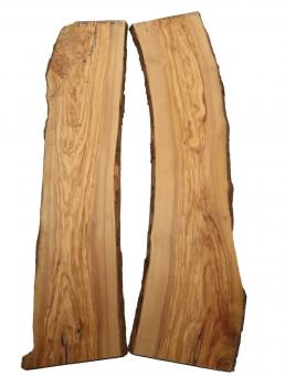 2x Olivenholz Brett Olivenbaum Holz 102x21-26cm x 19-20mm 