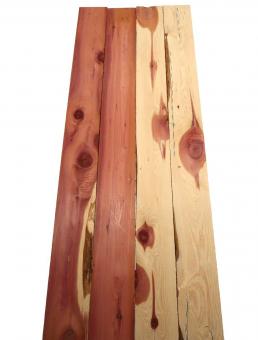 4x Aromatische Florida Zeder Holz 116x10,5-11,5cm x 24mm V1 
