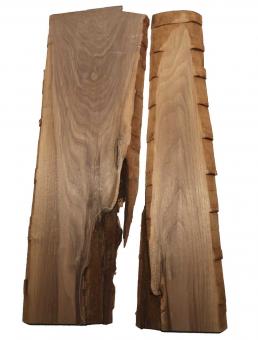 2x Nussbaumholz Walnussholz Epoxid Holz 107x19-38cm x 29mm 