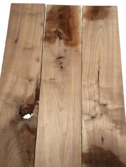3x Nussbaumholz Walnussholz Brett 102x17cm x 21-24mm A3 