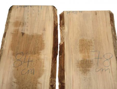 Satin Nussbaum Holz Amberbaum Bohle 78x37-40cm x 49mm 