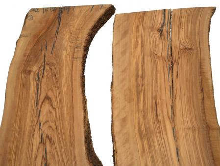 2x Olivenholz Brett Olivenbaum Holz 92x18-30cm x 22mm 