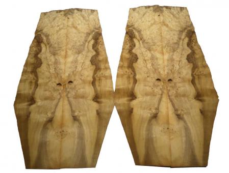 Laurel Maserholz Furnier Wurzelholz Intarsie A 64x13-20cm 4 Blätter 