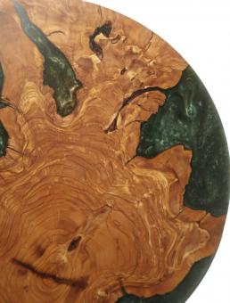 Olive Wurzelholz Epoxid Couchtisch|Wanduhr|Deko 39,5cm #G4 