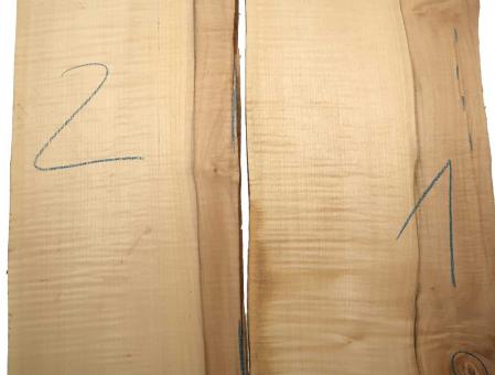 1x Ahorn Riegel Ahornholz Tonholz Curly 75x22-24cm x 23mm #1 