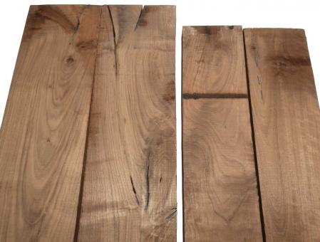 2x Nussbaum Riegel Holz Tonholz curly 74x14cm x 24mm #74 