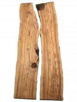 2x Olivenholz Holz Olivenbaum 103x15-22cm x 35mm 