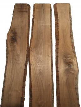 3x Walnussholz Nussbaumholz 103x15-22cm x 18mm #H8 