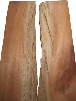 2x Mahagoni Brett Pommele Riegel curly 98x26-33cm x 22mm 