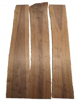 3x Walnussholz Nussbaumholz 104x16-24cm x 18mm #T7 