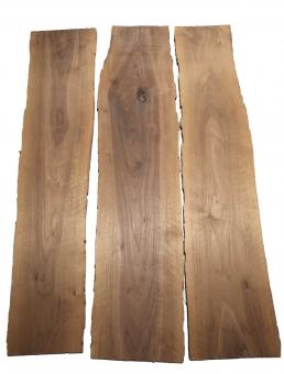 3x Walnussholz Nussbaumholz 103x19-25cm x 18mm #F3 