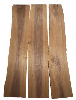 3x Walnussholz Nussbaumholz 104x16-22cm x 18mm #T3 