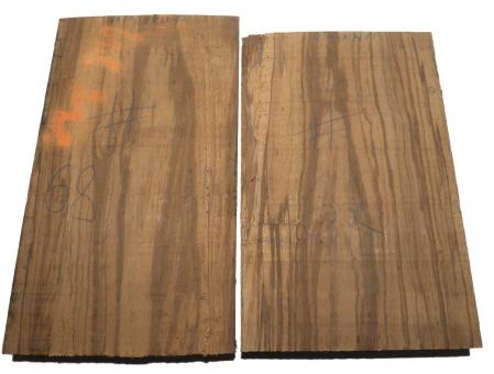 1x Zebrano Holz Zebrawood 62x40cm x 70-74mm #62 