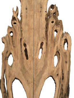 2x Oliven Wurzelholz f Epoxid Holz 139x28cm x 27-30mm #A4 