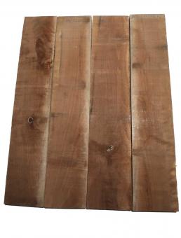 4x Walnussholz Nussbaumholz 76x14-15cm x 26-27mm #H4 