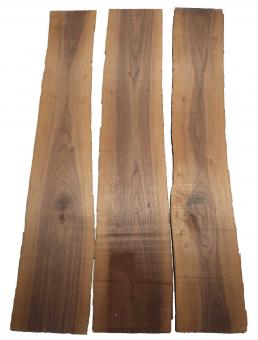 3x Walnussholz Nussbaumholz 104x16-20cm x 18mm #V2 